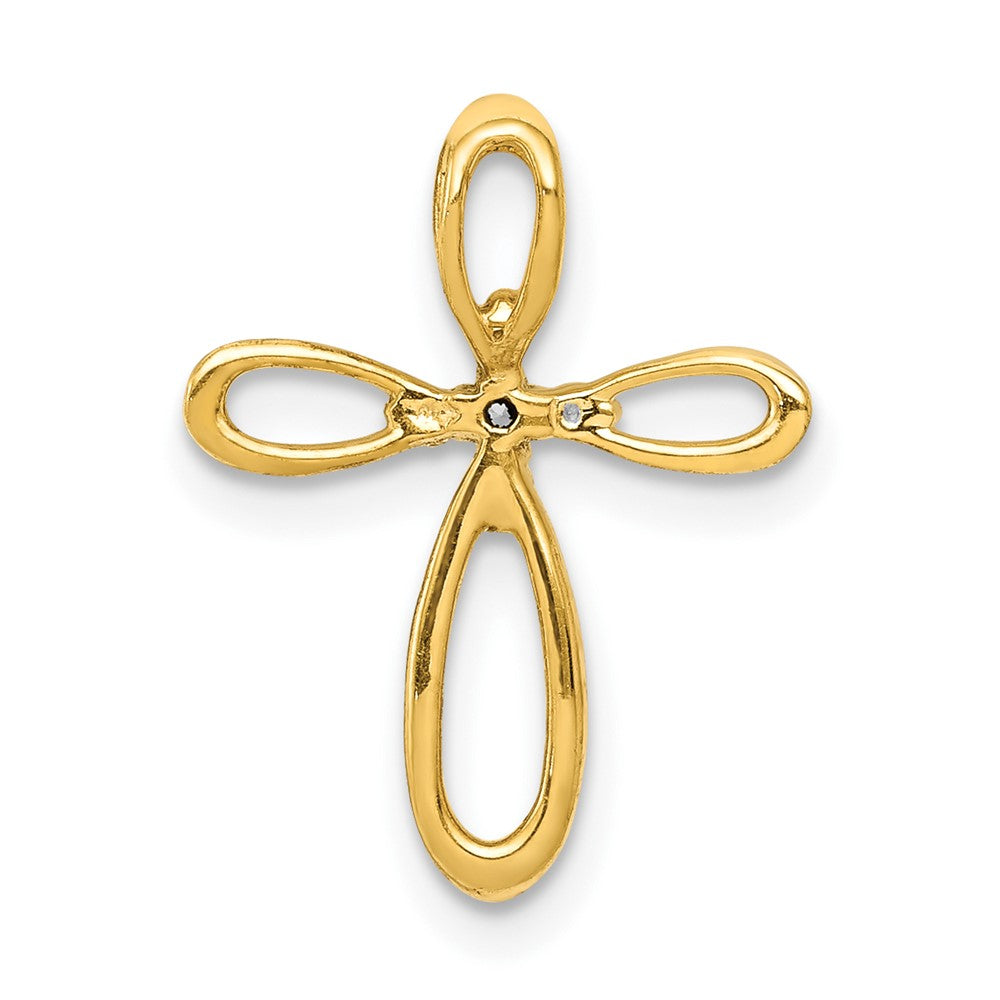 10K Diamond Cross Slide Pendant