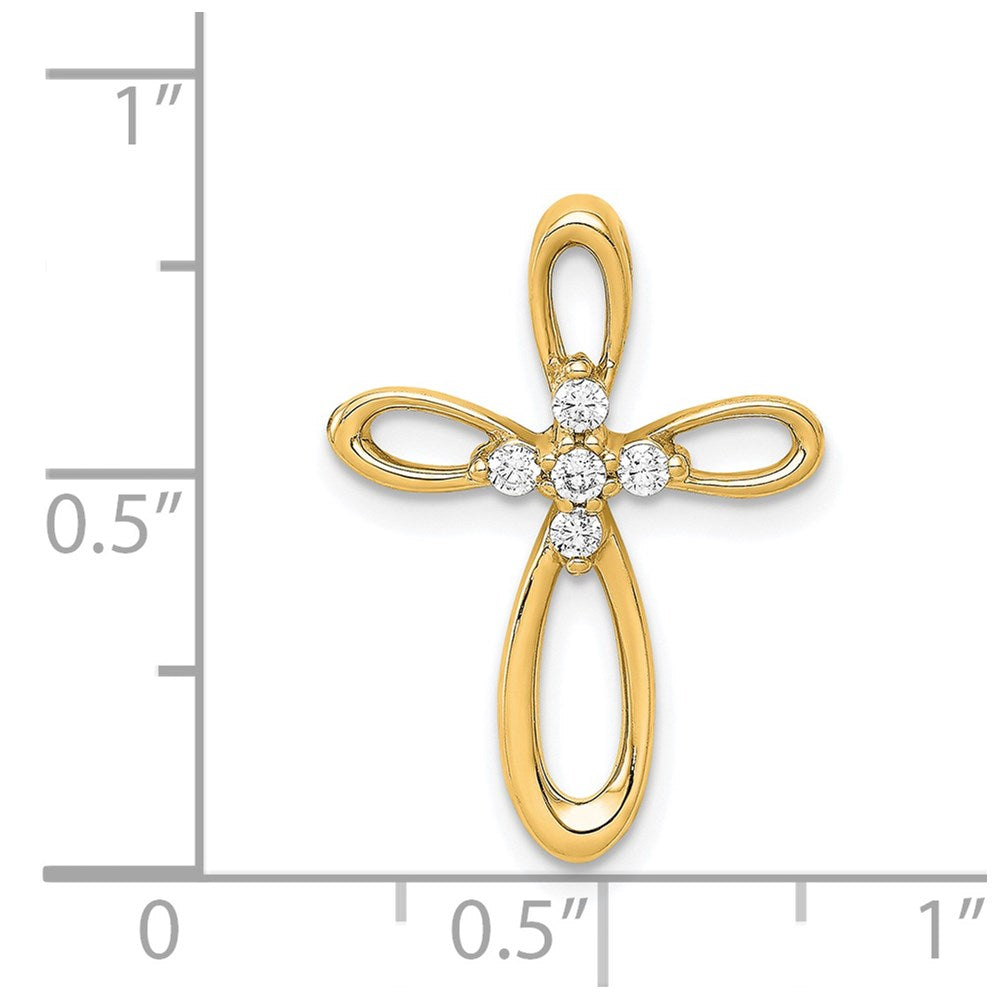 14k 1/10ct. Diamond Cross Chain Slide