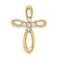 14k 1/10ct. Diamond Cross Chain Slide