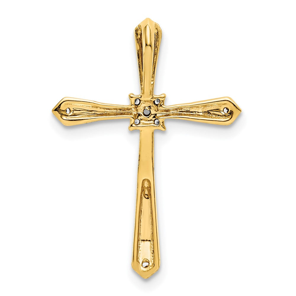 10K 1/20ct. w/Rhodium Diamond Cross Chain Slide