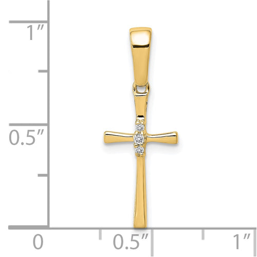10K .02ct. Diamond Cross Pendant