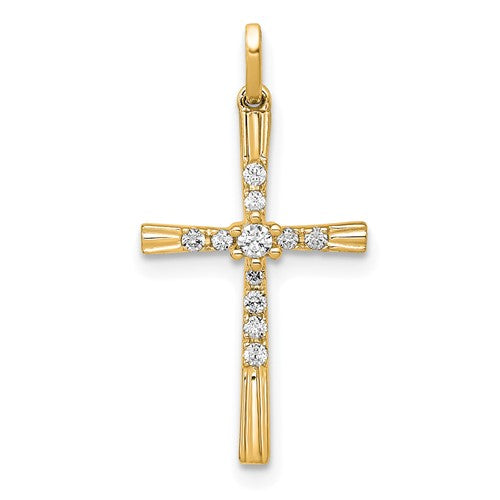 14k 1/10ct. Diamond Cross Pendant