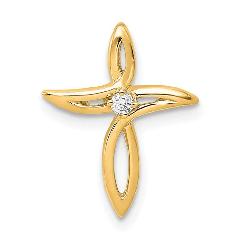 10K AA Diamond Cross Pendant