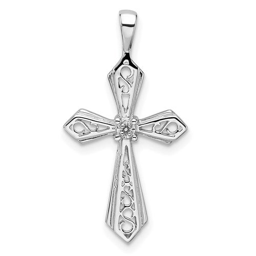 14k White Gold Cross Pendant Mounting