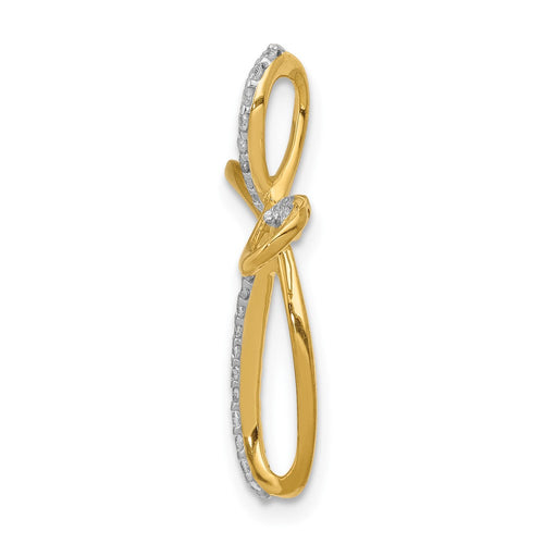 10K 1/6ct. Diamond Cross Chain Slide