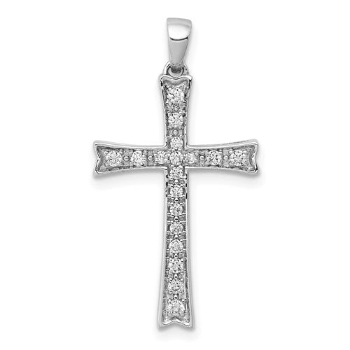 10K White Gold 1/5ct. Diamond Cross Pendant