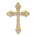 14k 1/2ct. Diamond Budded Cross Chain Slide