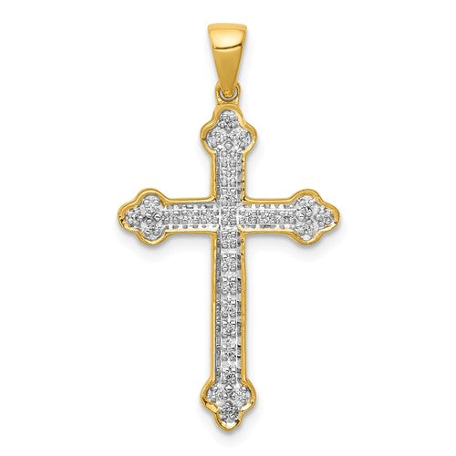 14k 1/10ct. Diamond Cross Pendant