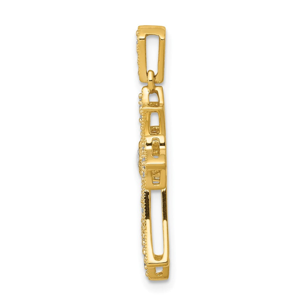 14k  1/6ct. Diamond Fleur de Lis Cross Pendant