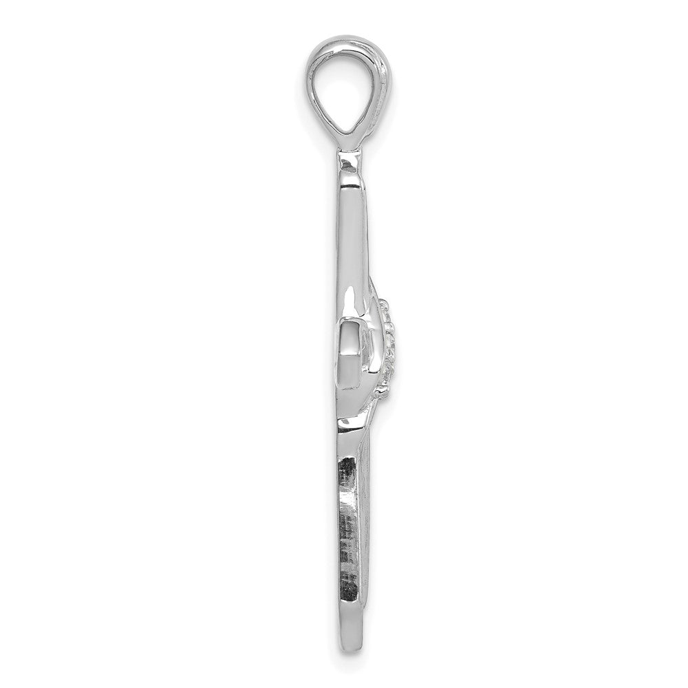 14k White Gold 1/20ct. Diamond Cross Pendant