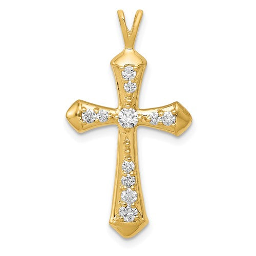 14k AA Diamond Passion Cross Pendant