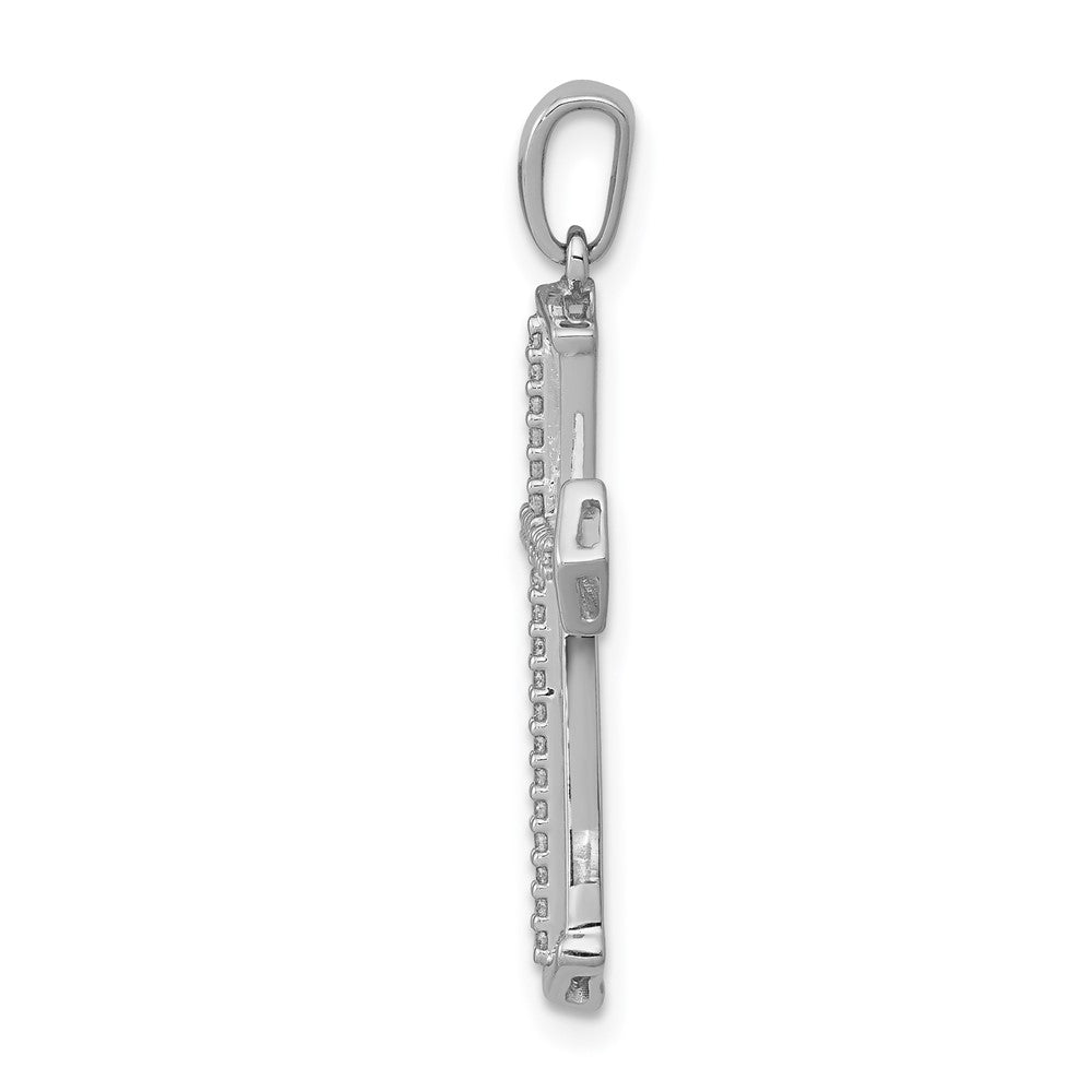 14k White Gold 1/8ct. Diamond Passion Cross Pendant