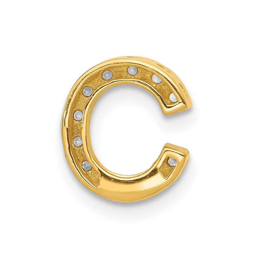 10K  Diamond Letter C Initial Charm