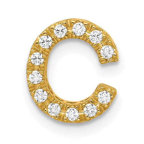 10K  Diamond Letter C Initial Charm