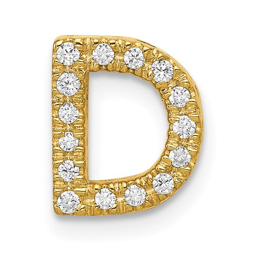 14K  Diamond Letter D Initial Charm