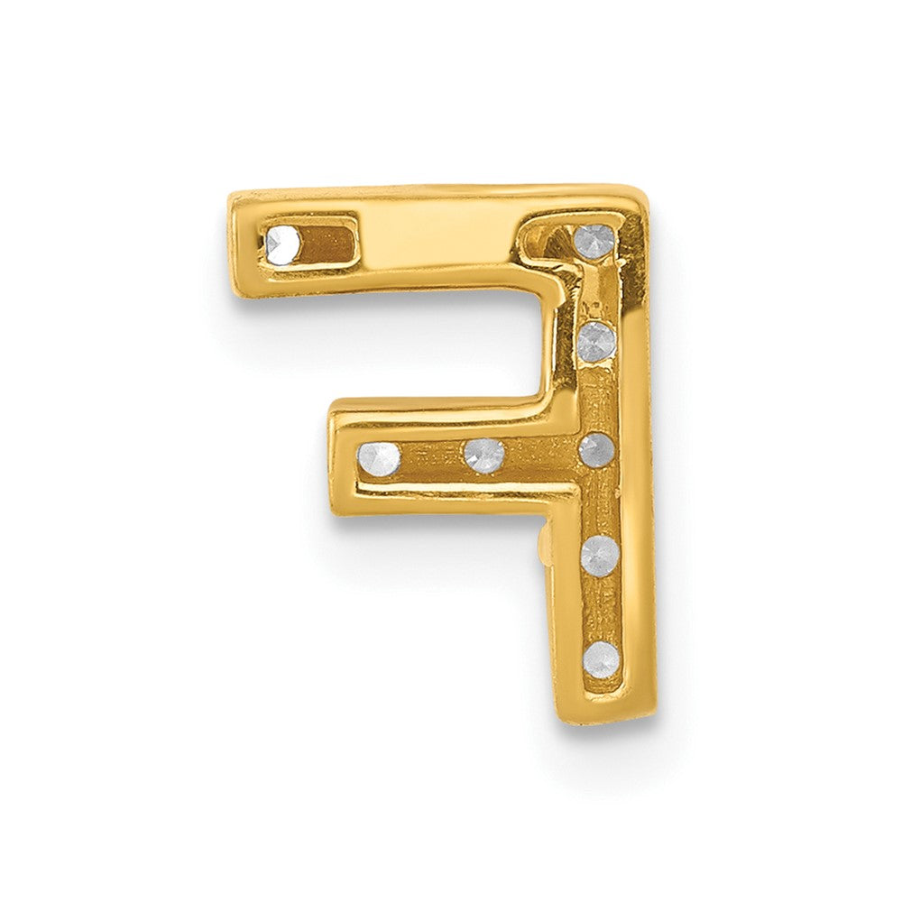 10K  Diamond Letter F Initial Charm