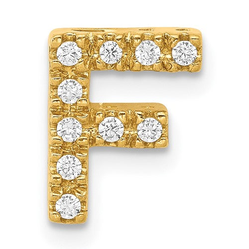 10K  Diamond Letter F Initial Charm