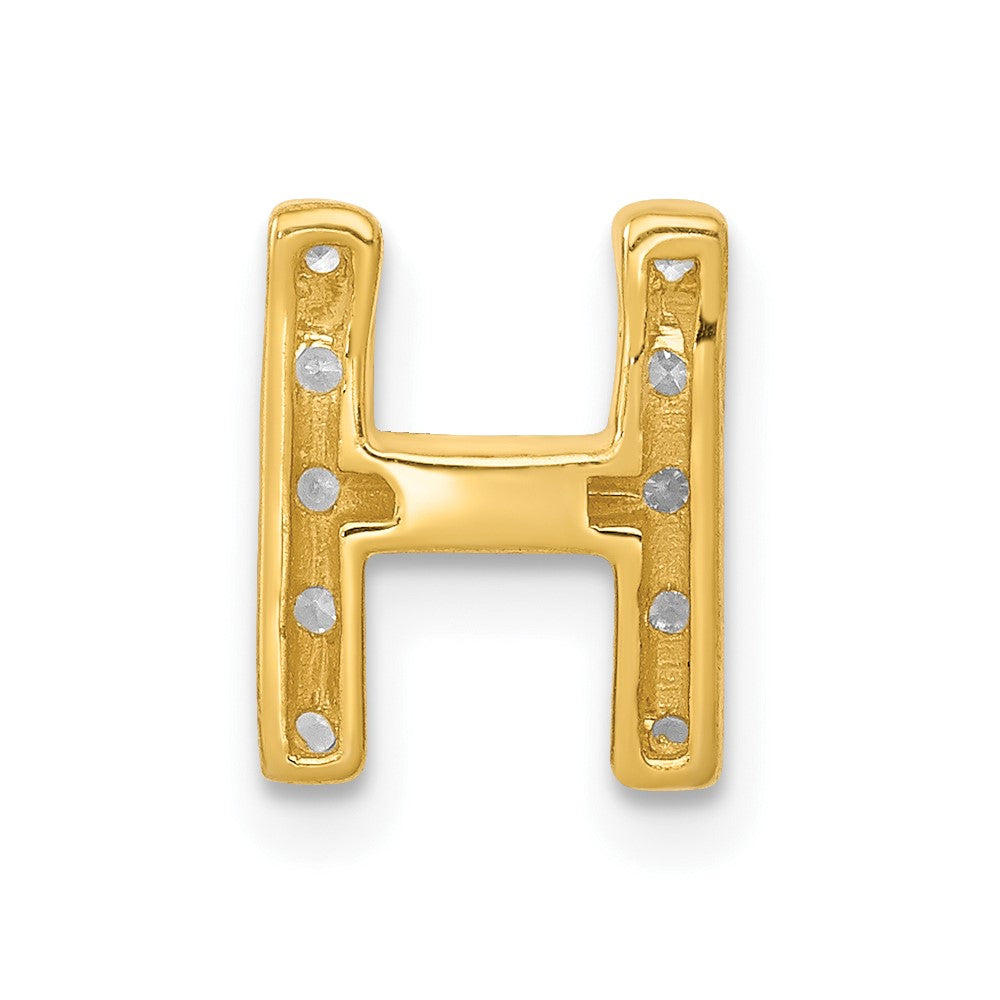 10K  Diamond Letter H Initial Charm