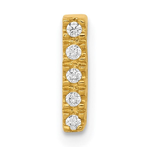 14K  Diamond Letter I Initial Charm