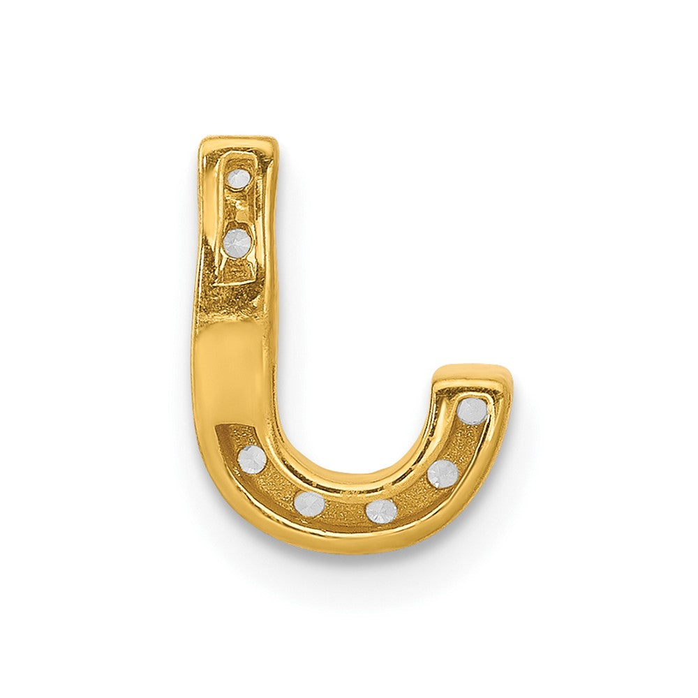 10K  Diamond Letter J Initial Charm