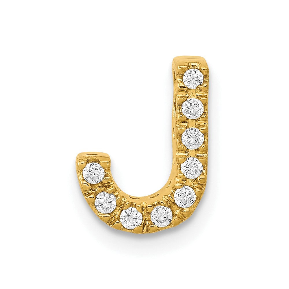 10K  Diamond Letter J Initial Charm