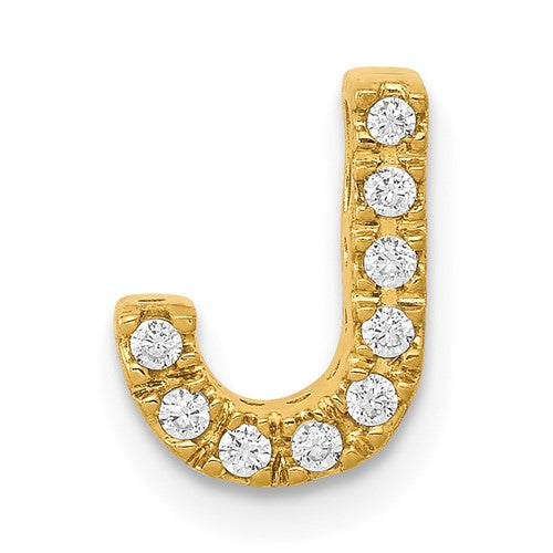 10K  Diamond Letter J Initial Charm