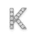 14K  White Gold Diamond Letter K  Initial Charm
