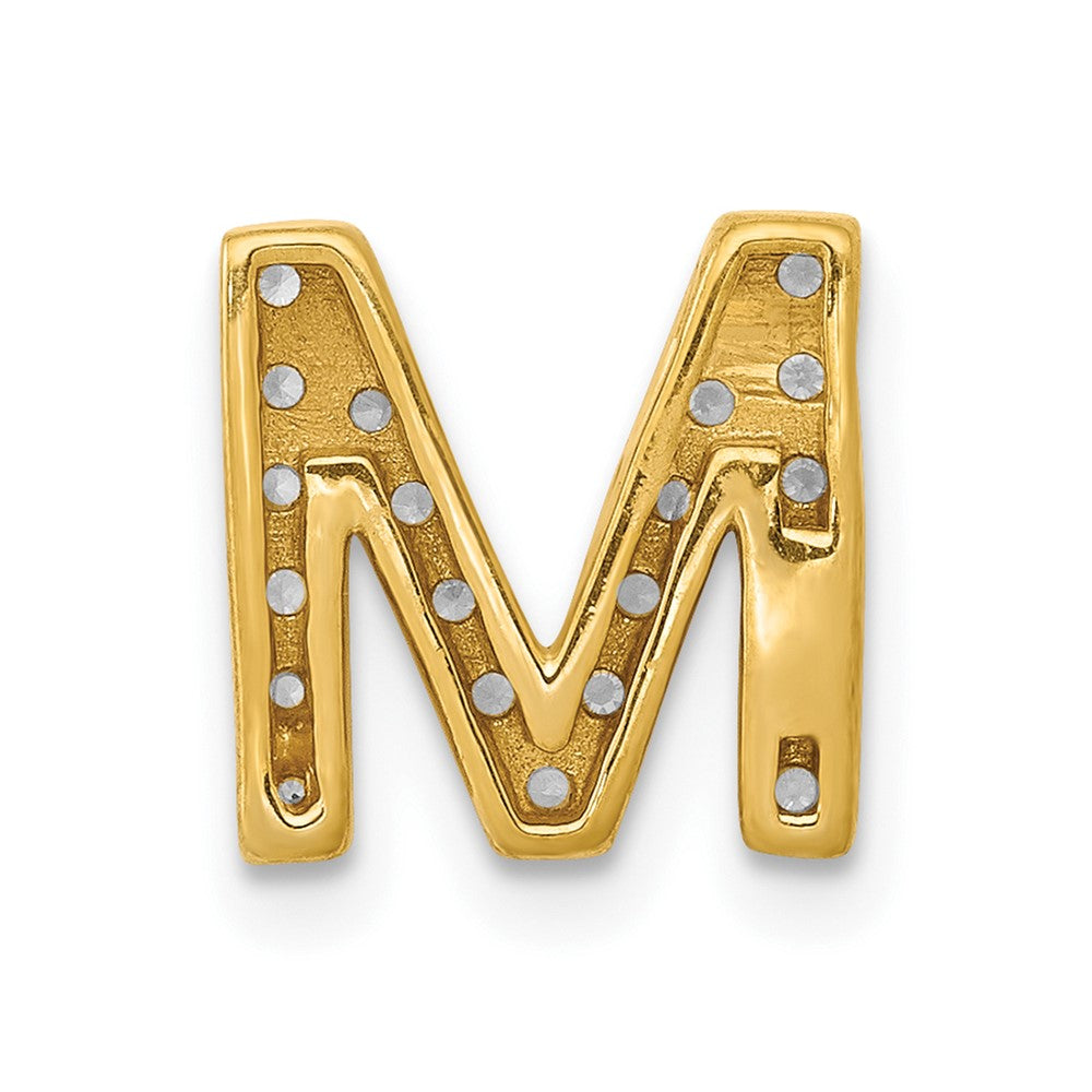 10K  Diamond Letter M Initial Charm
