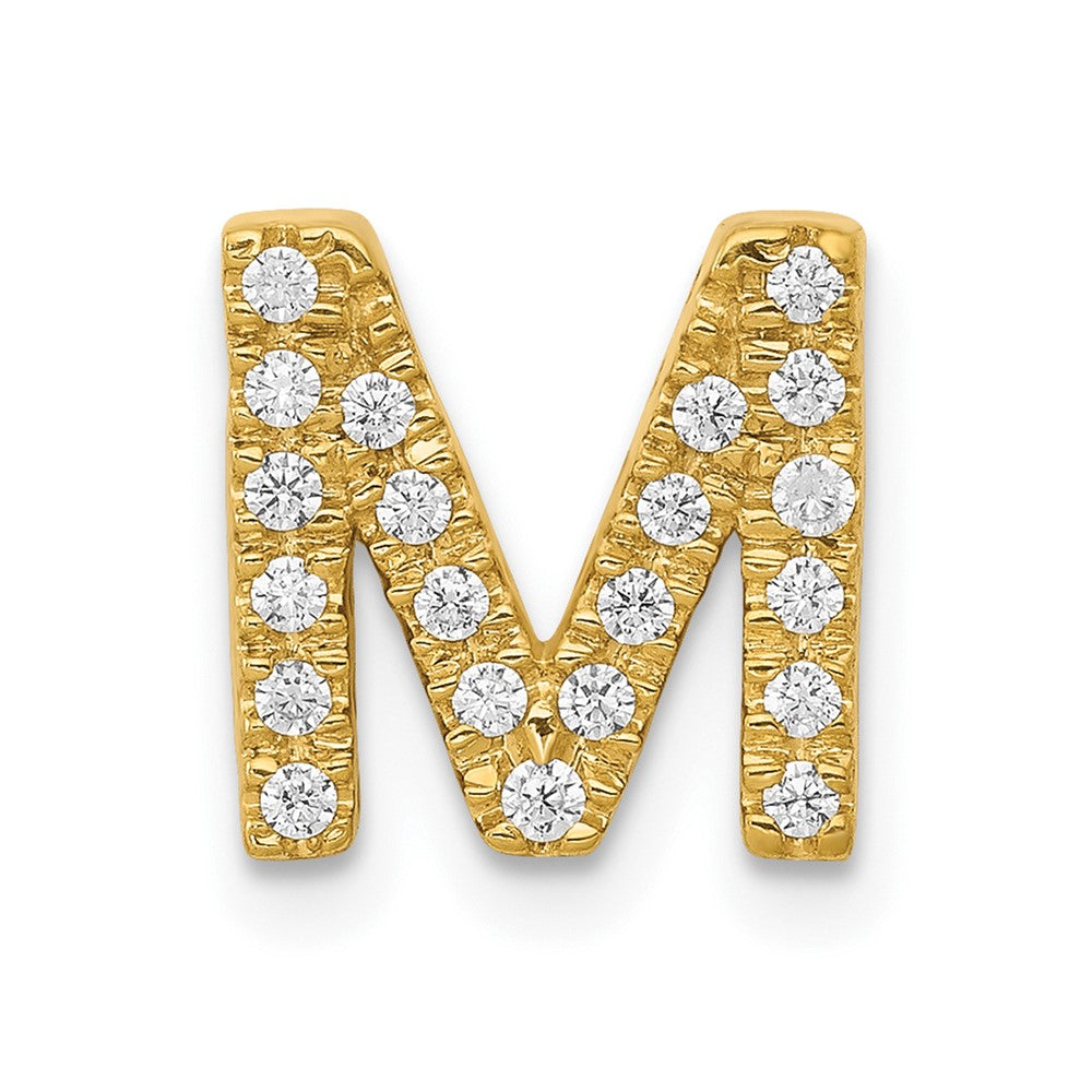10K  Diamond Letter M Initial Charm