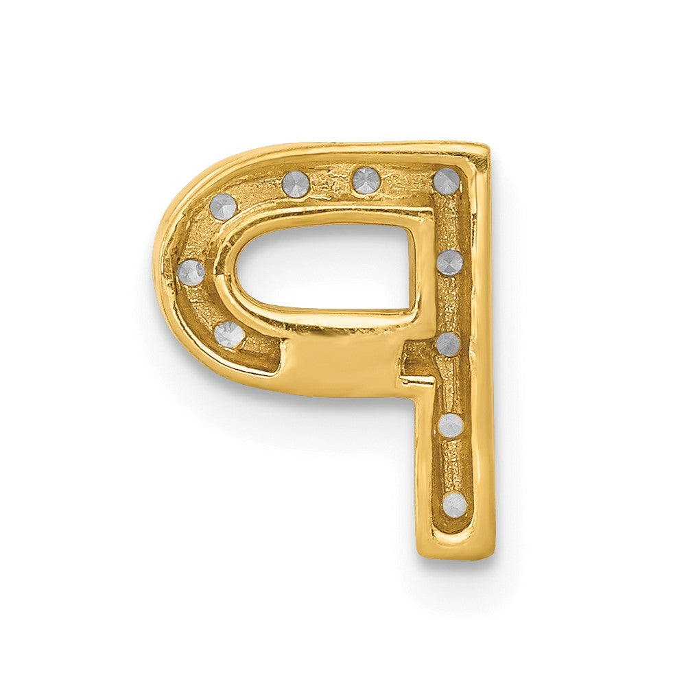 10K  Diamond Letter P Initial Charm