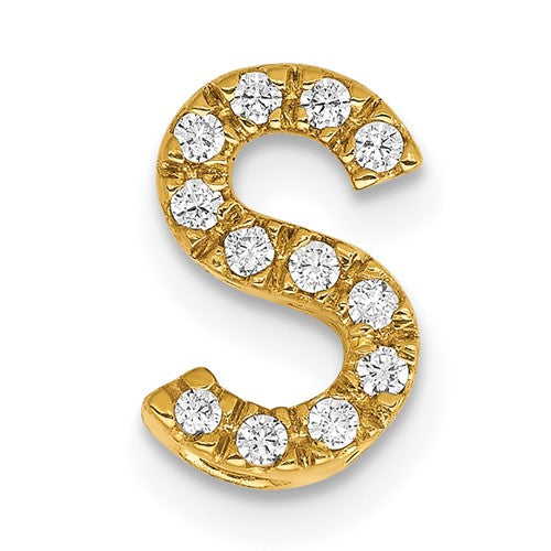 14K  Diamond Letter S Initial Charm