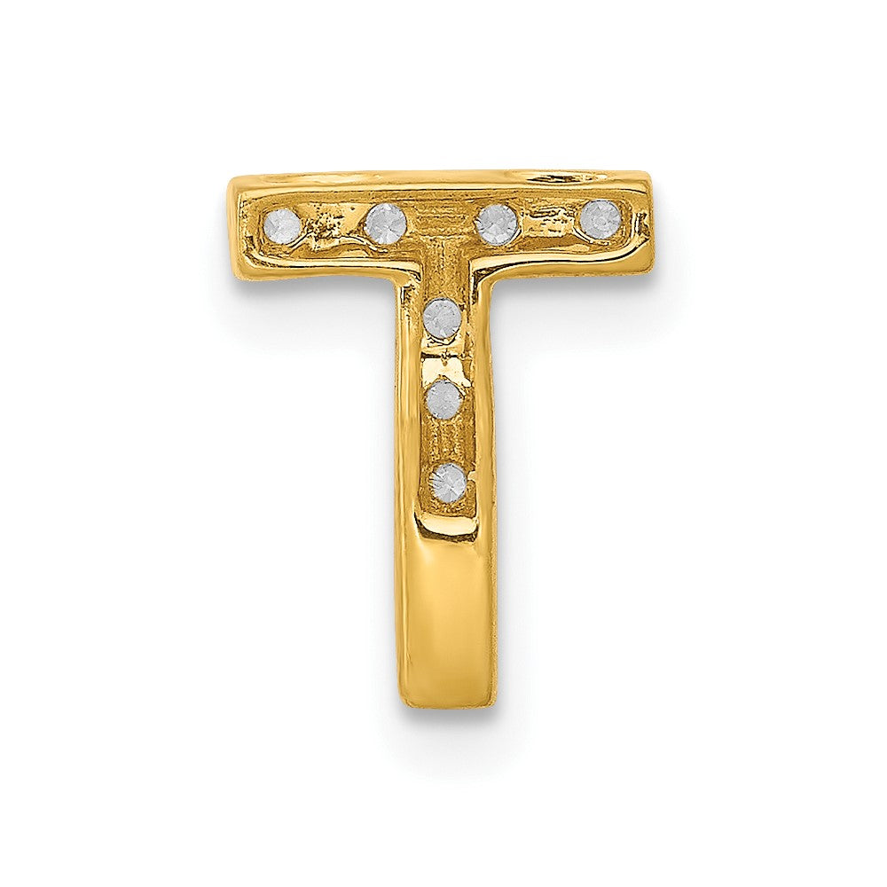 10K  Diamond Letter T Initial Charm