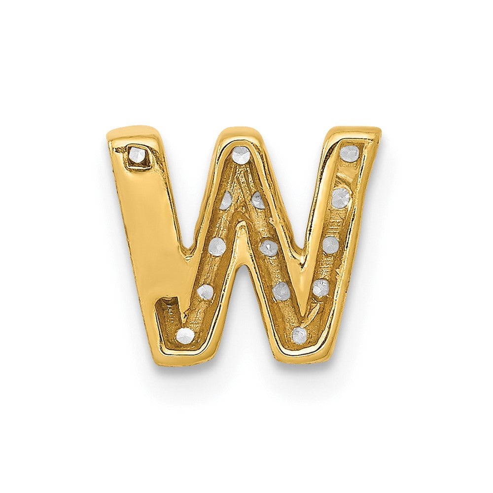 10K  Diamond Letter W Initial Charm