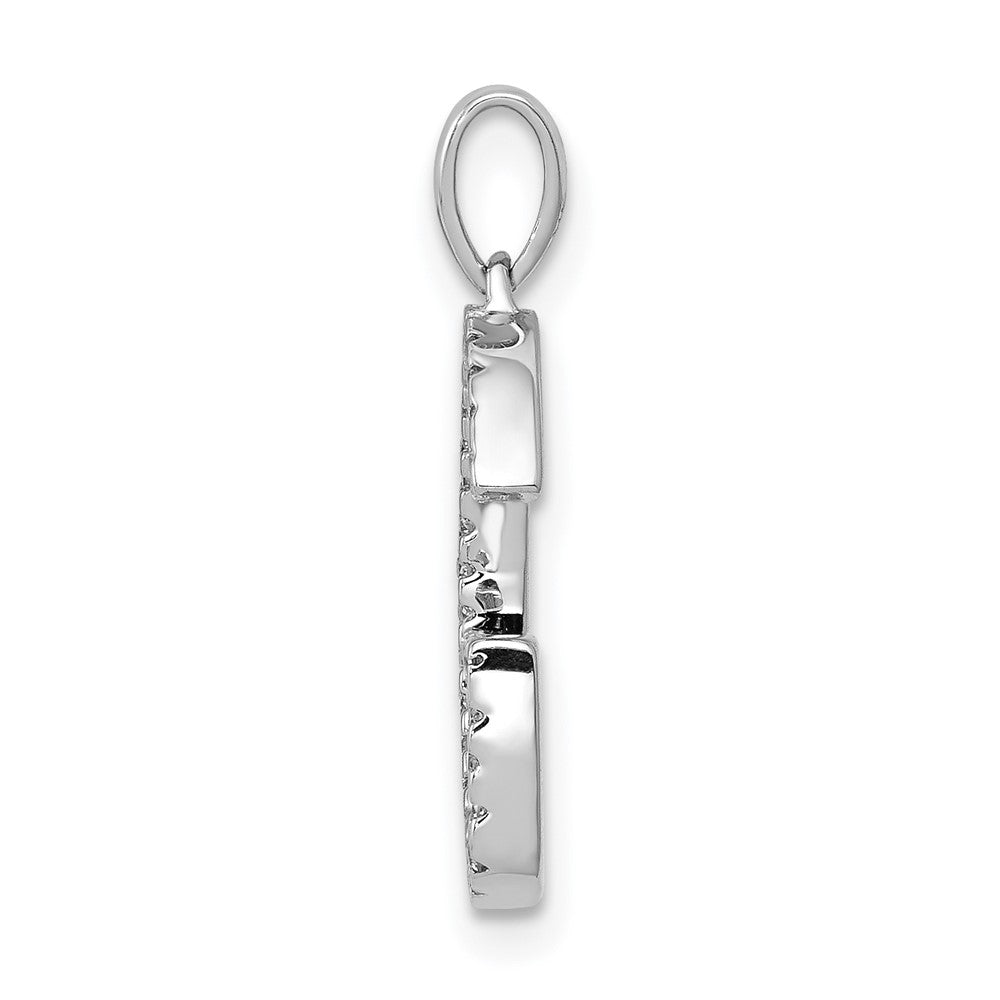 14K White Gold Diamond Letter G Initial Pendant