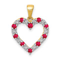 10k Diamond and .35 Ruby Heart Pendant