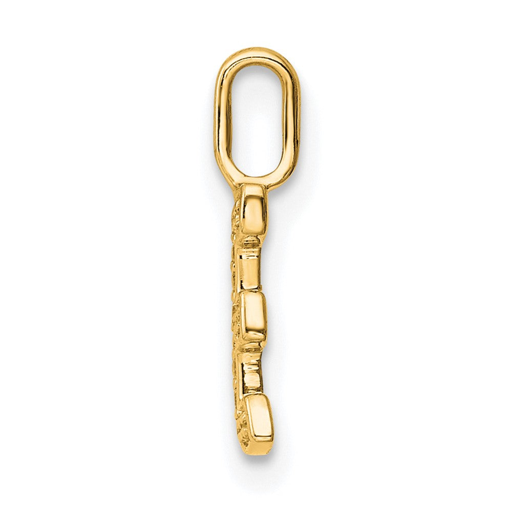 14K  Gold Diamond Letter E Initial Pendant
