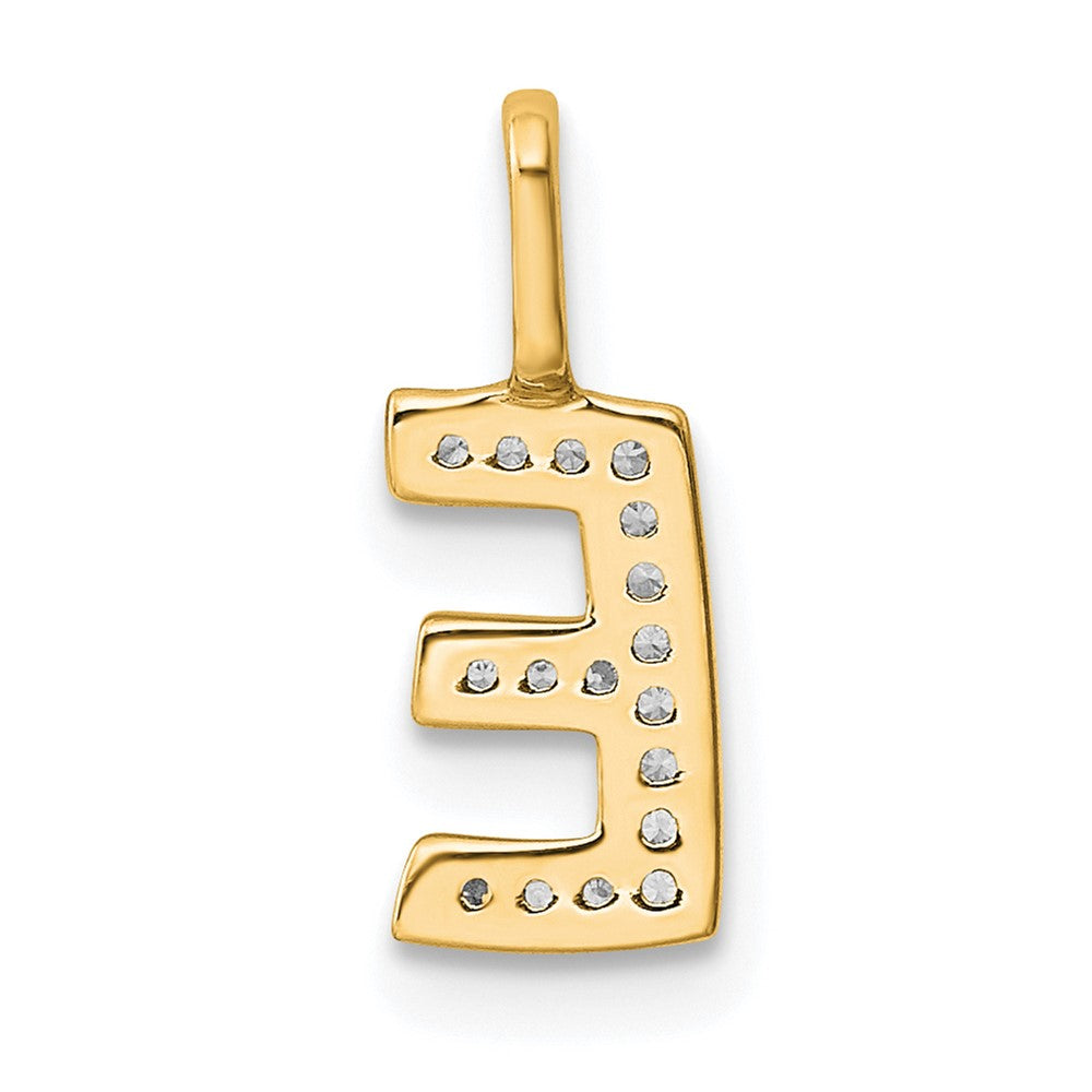 14K  Gold Diamond Letter E Initial Pendant