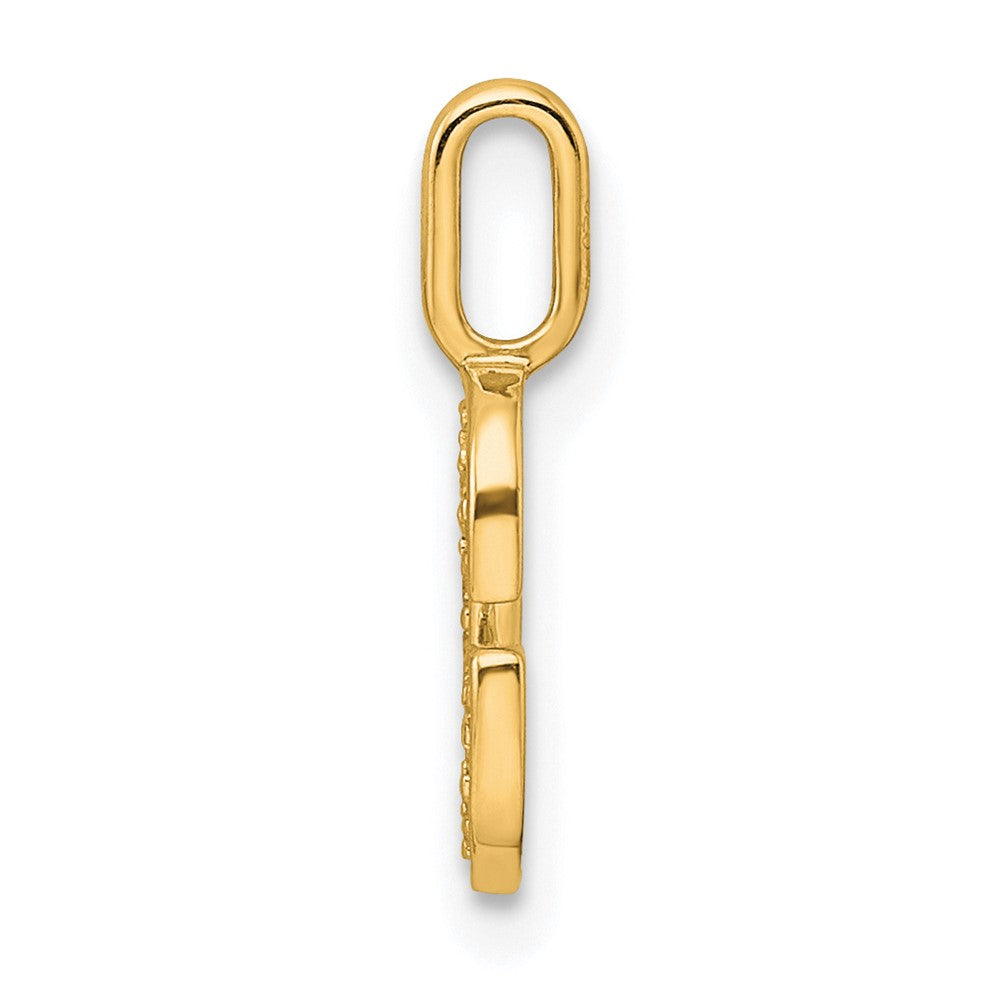 14K  Gold Diamond Letter G Initial Pendant