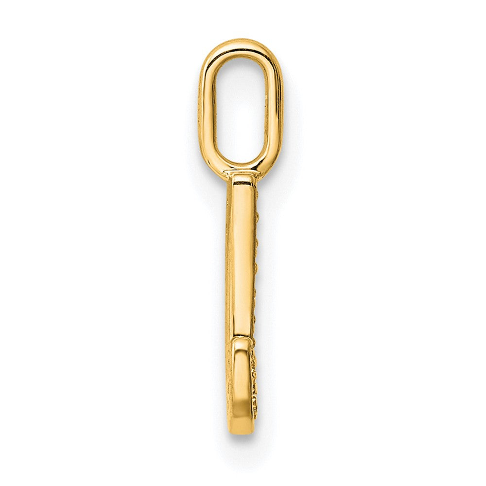 14K  Gold Diamond Letter J Initial Pendant