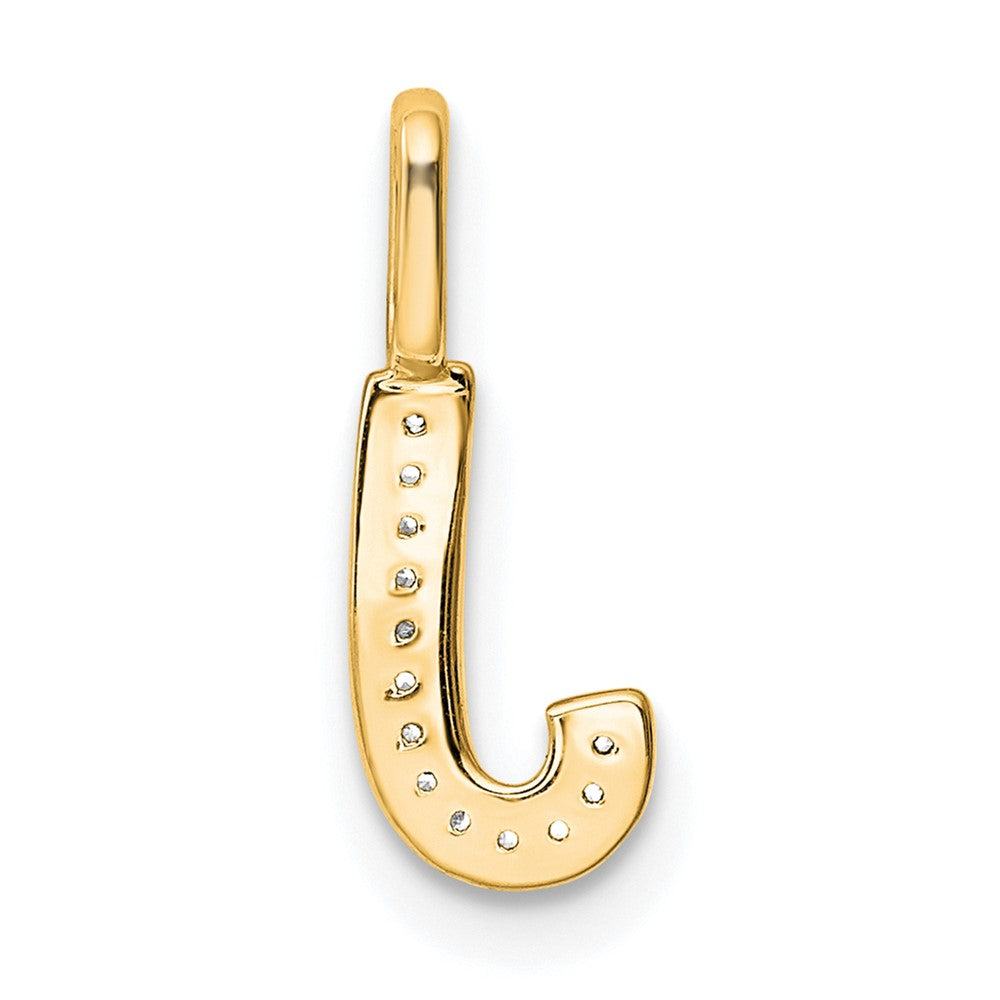 14K  Gold Diamond Letter J Initial Pendant