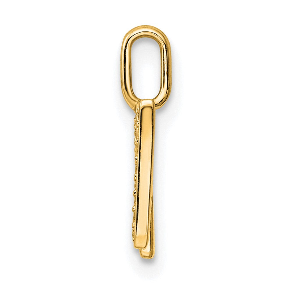 14K  Gold Diamond Letter N Initial Pendant