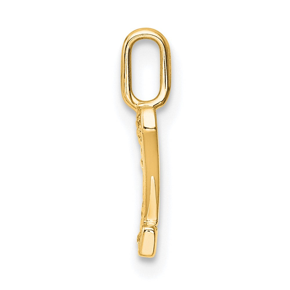 14K Yellow Gold Diamond Letter Z Initial Pendant