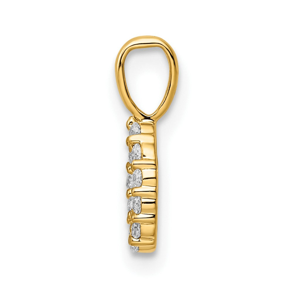 14K Diamond Number 0 Pendant