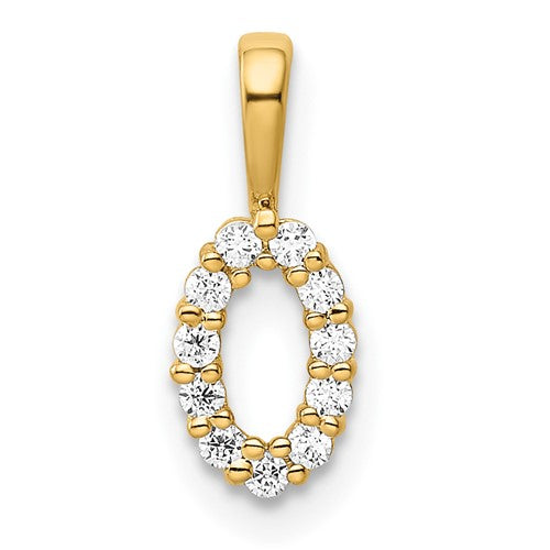14K Diamond Number 0 Pendant
