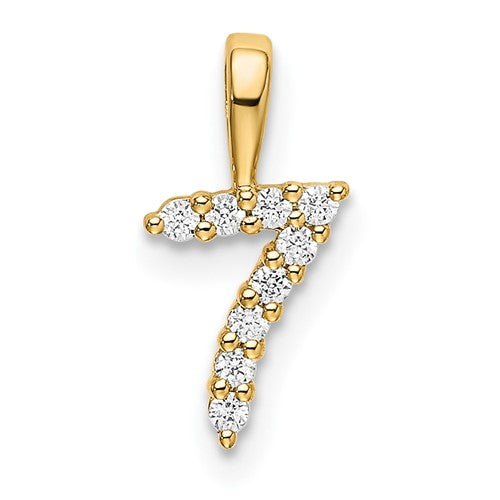 14K Diamond Number 7 Pendant