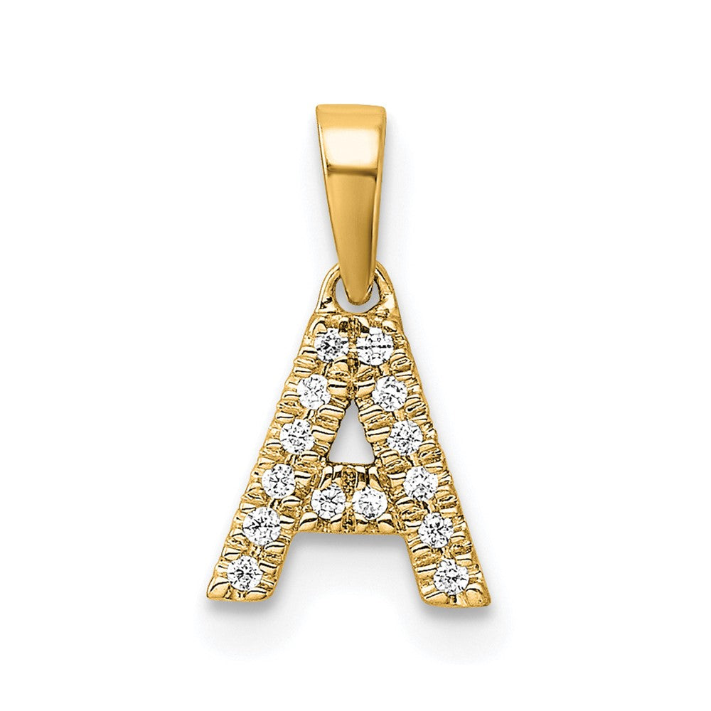 10K Diamond Letter A Initial with Bail Pendant