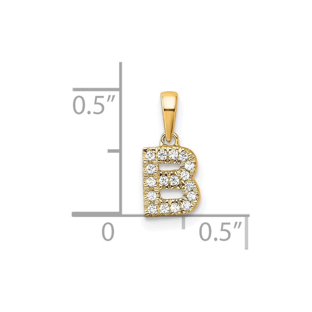 10K Diamond Letter B Initial with Bail Pendant