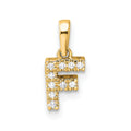 10K Diamond Letter F Initial with Bail Pendant
