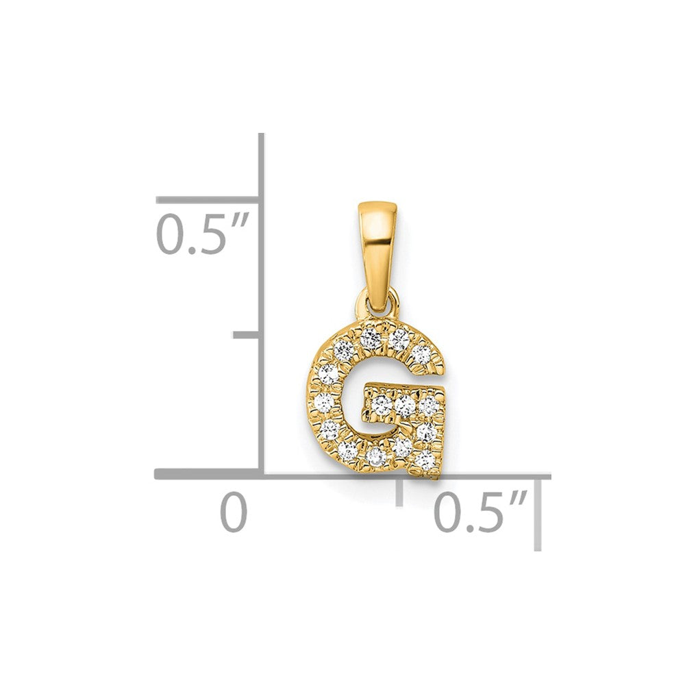 10K Diamond Letter G Initial with Bail Pendant