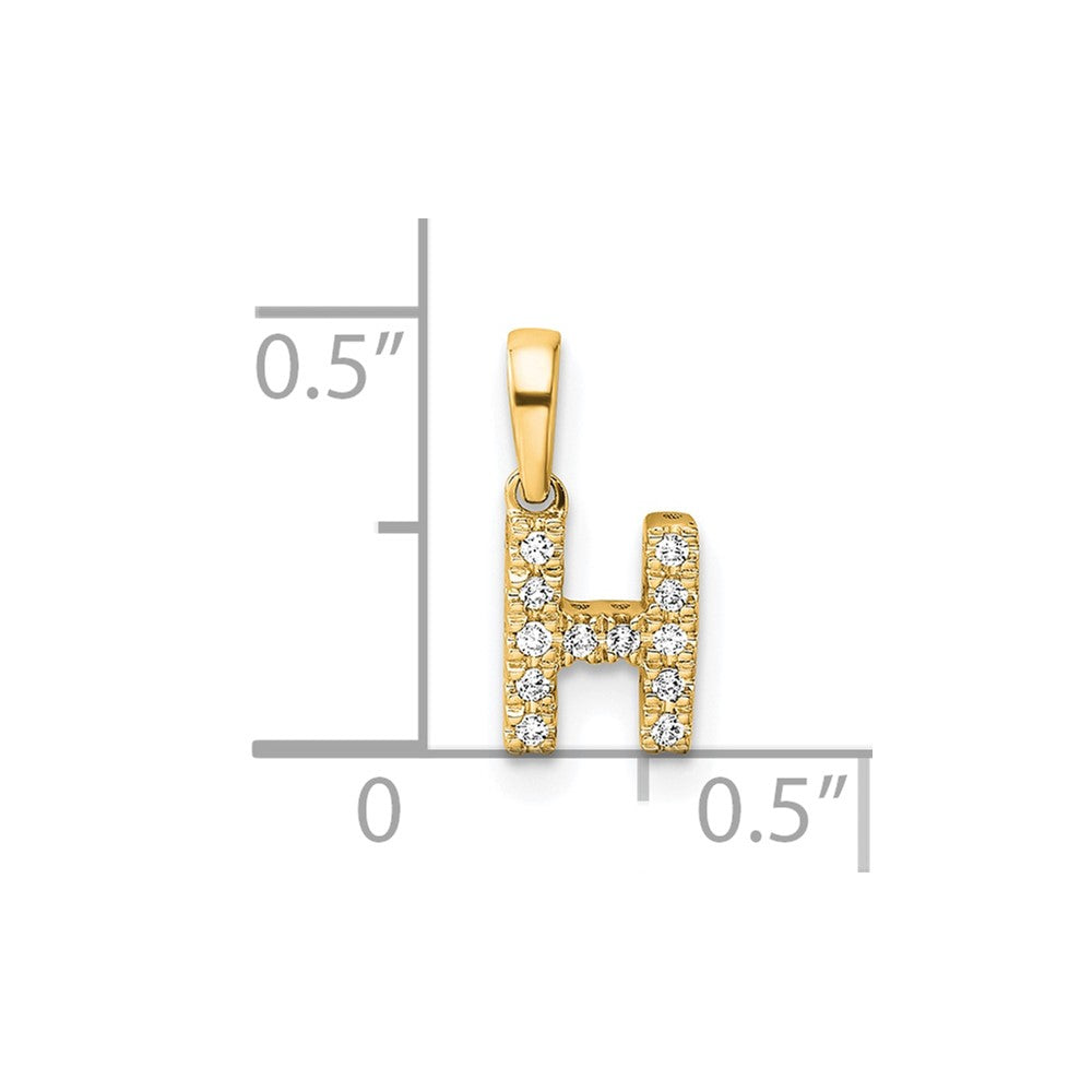 10K Diamond Letter H Initial with Bail Pendant